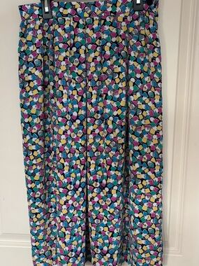 Geo-Print Maxi Skirt in Teal, Purple & Yellow